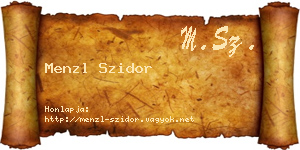 Menzl Szidor névjegykártya